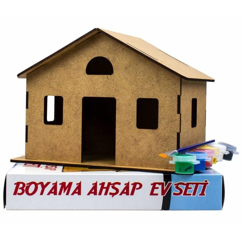 Ahşap%20Boyama%20Ev%20Maket%20Seti