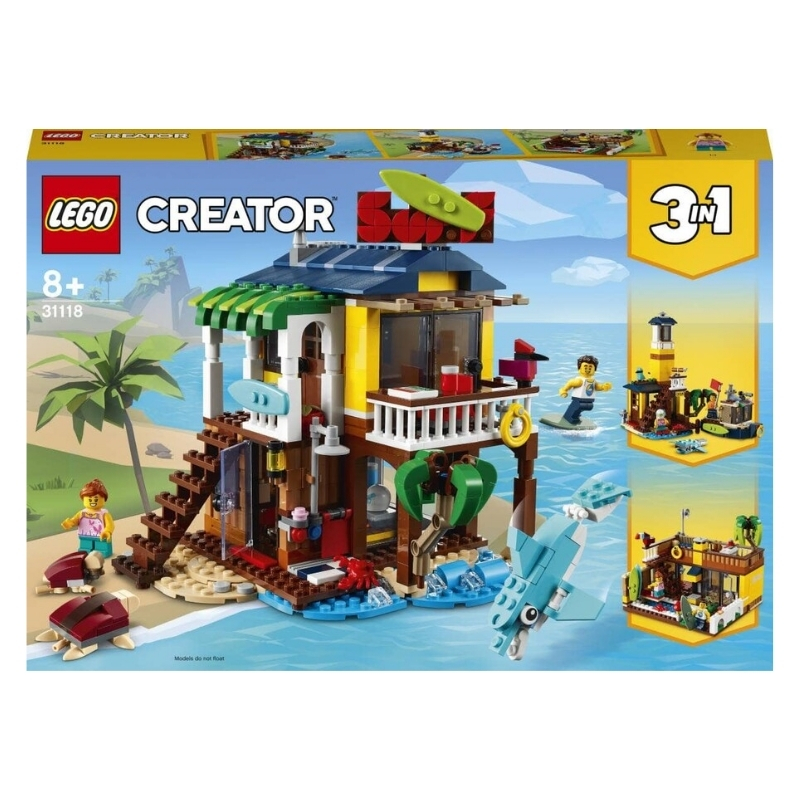 LEGO%20Creator%203’ü%201%20Arada%20Sörfçü%20Plaj%20Evi%2031118%20-%20564%20Parça%208+