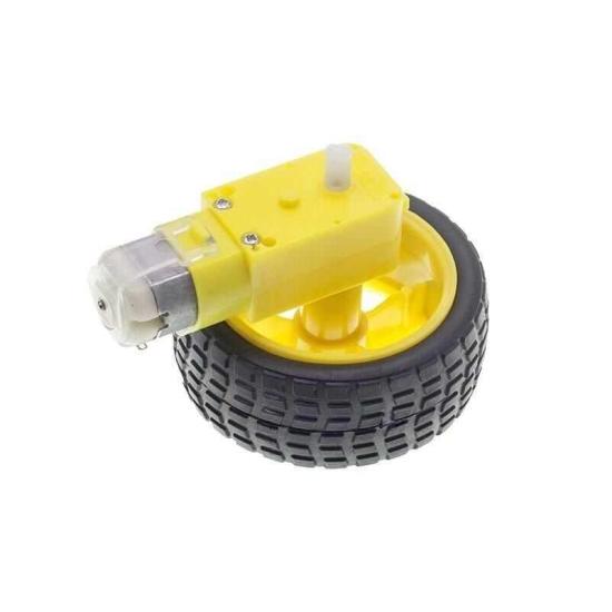 Sarı Motor ve Tekerlek Seti 6V 250Rpm